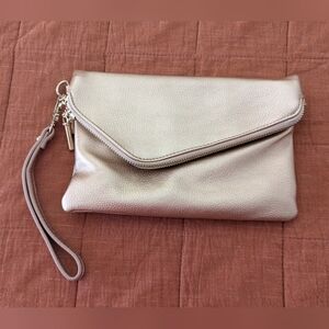 SOLD- Unbranded Rose Gold Metallic Clutch
